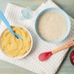 flat lay baby food arrangement scaled